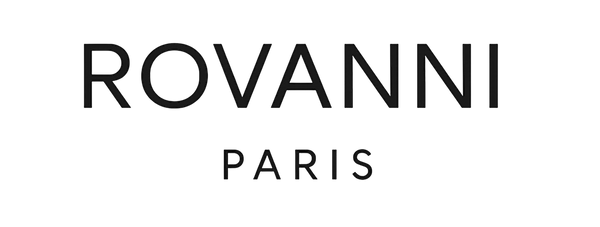 Rovanni Paris luxury fashion brand logo in modern black typography on a white background