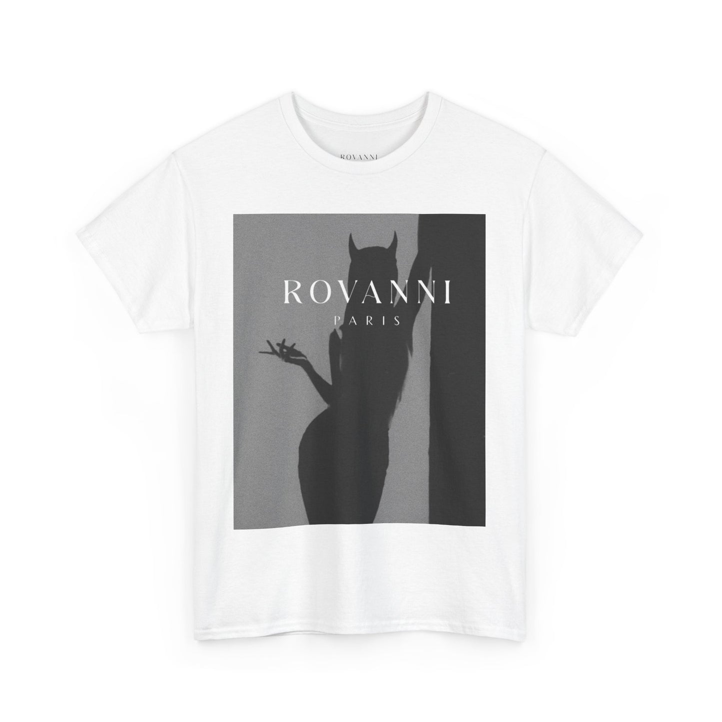 Rovanni x Black Aesthetic Heavy Cotton Tee – premium black cotton t-shirt with a sleek, modern design.