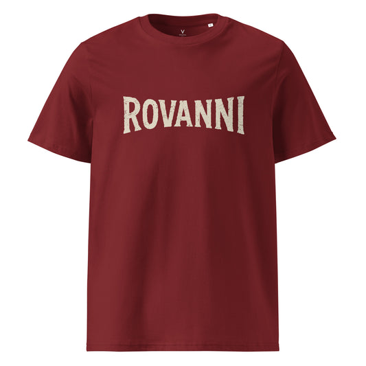 Front view of Rovanni Paris Classic Logo T-Shirt – Bordeaux Red